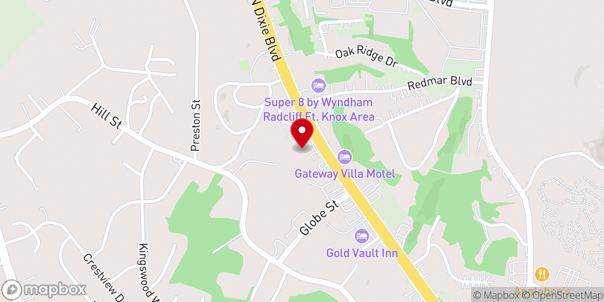 Map showing location of Hope Temple COGIC
