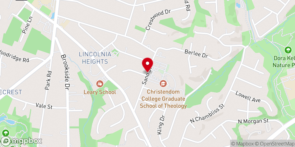 Map showing location of Queen of Apostles PTL