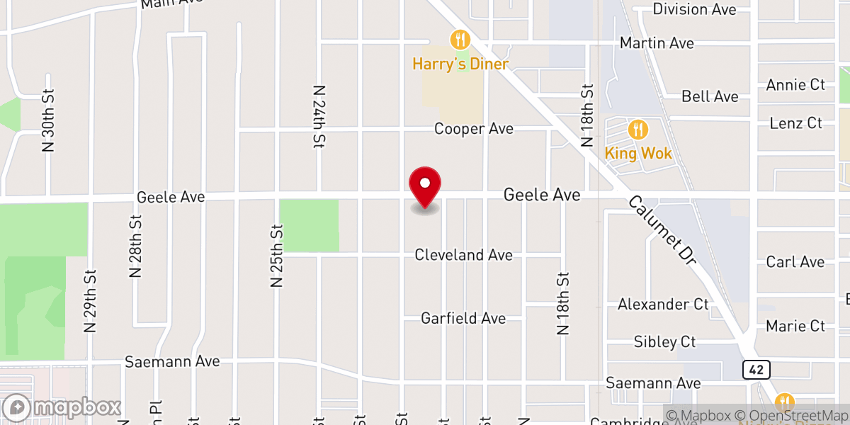 Map showing location of St Dominic Catholic Church