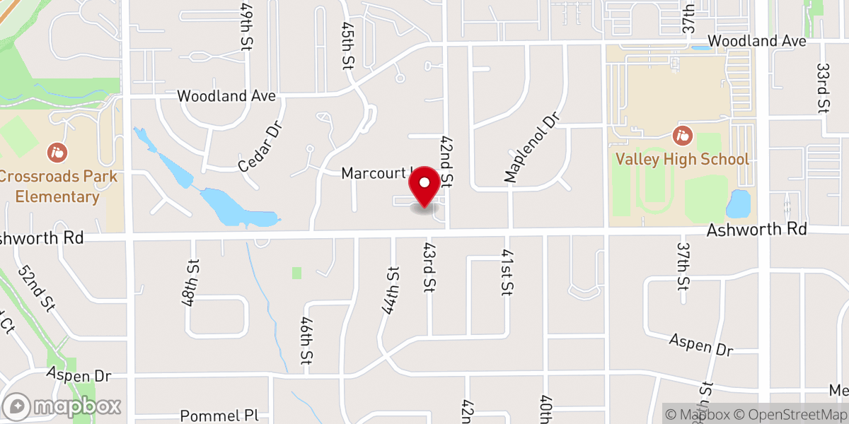 Map showing location of Valley United Methodist Church