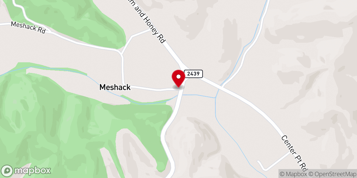 Map showing location of Meshack Creek Missionary Baptist Church
