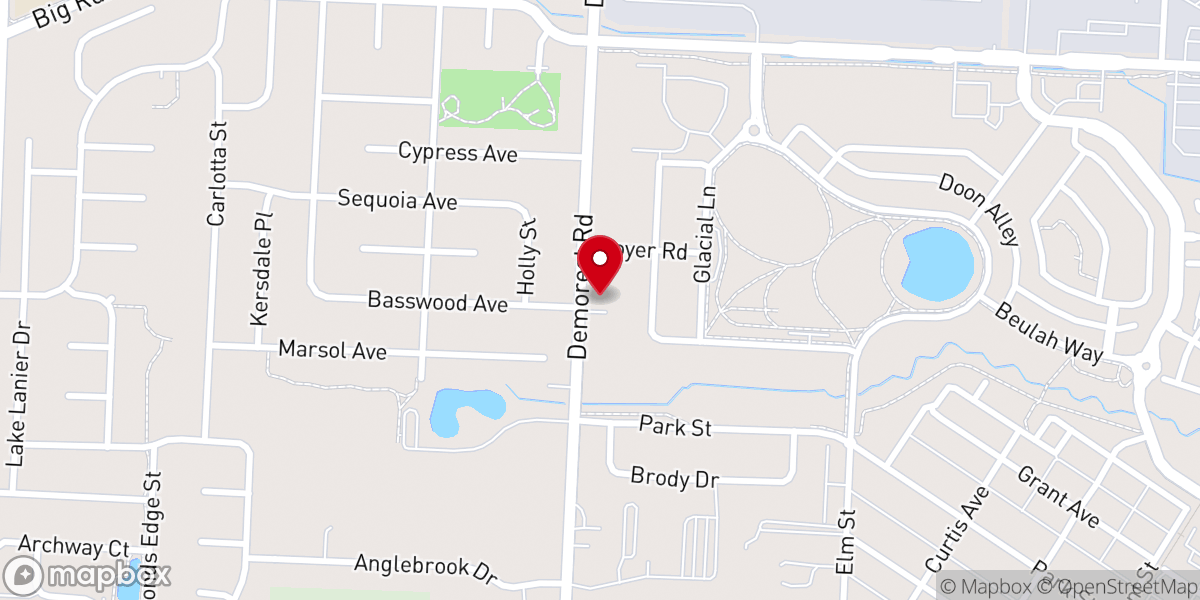 Map showing location of Faith Baptist Church