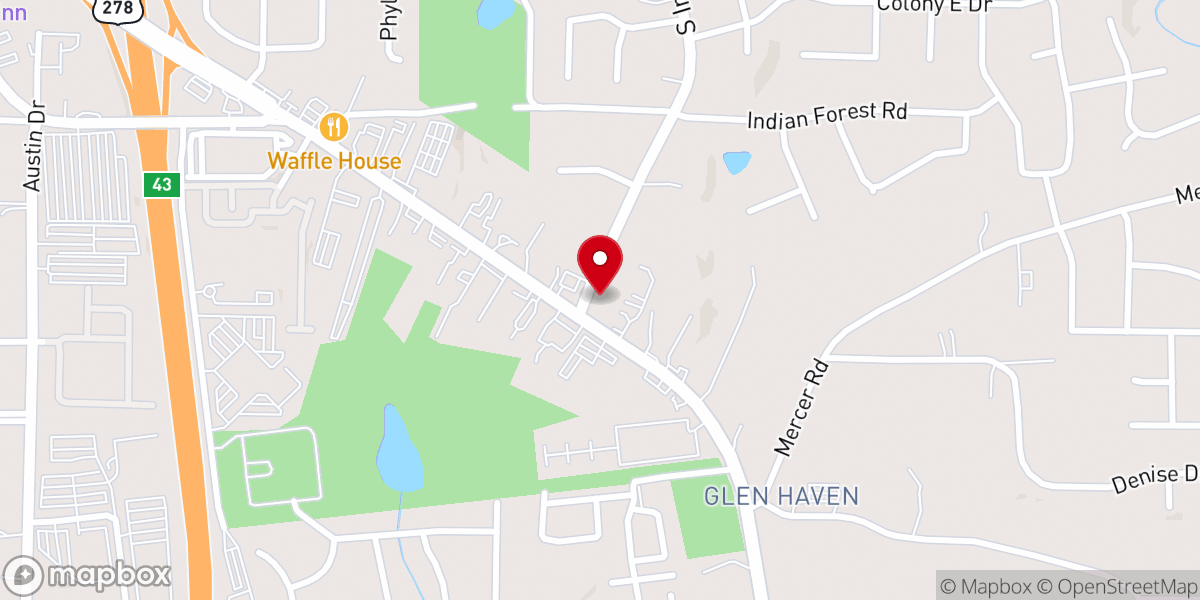 Map showing location of Light Mission Pentecostal Church Atlanta Georgia