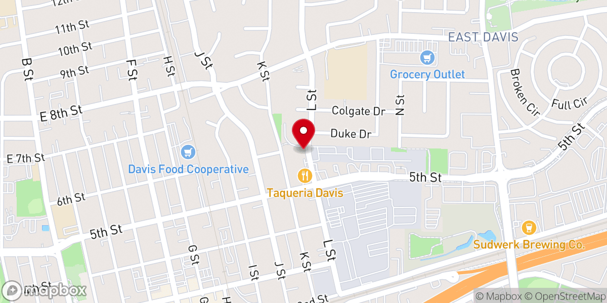 Map showing location of Davis Korean Church