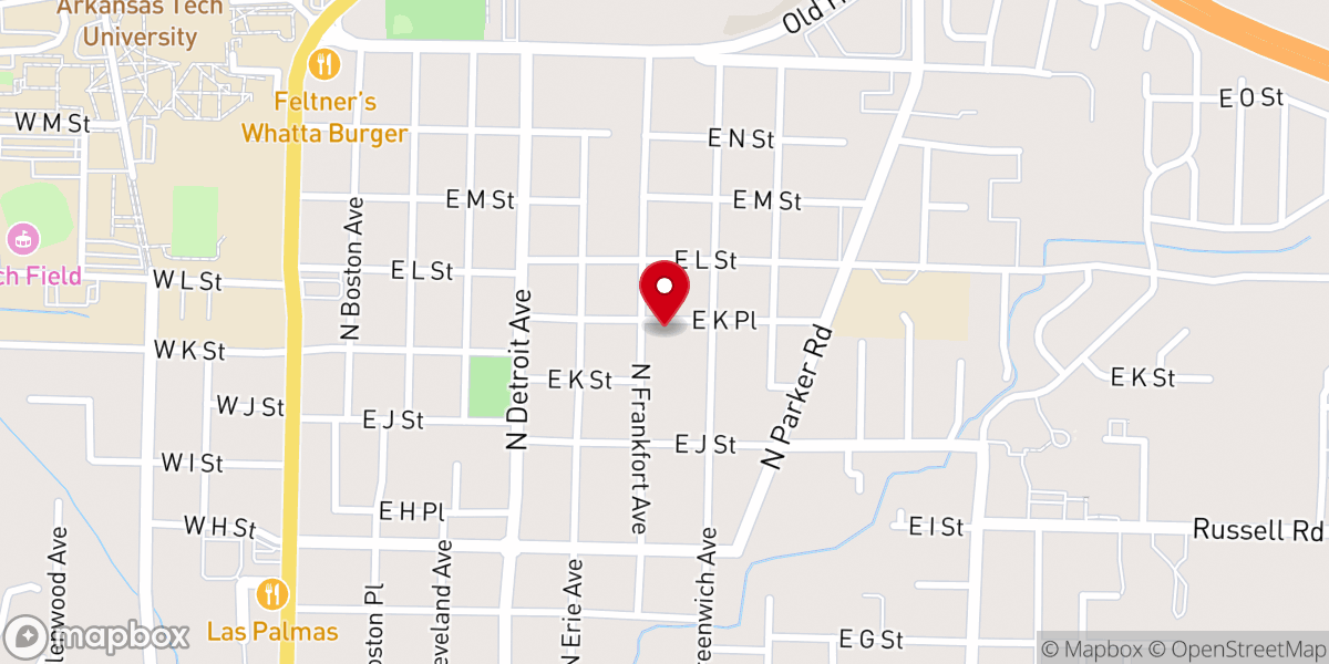Map showing location of Second Baptist Church