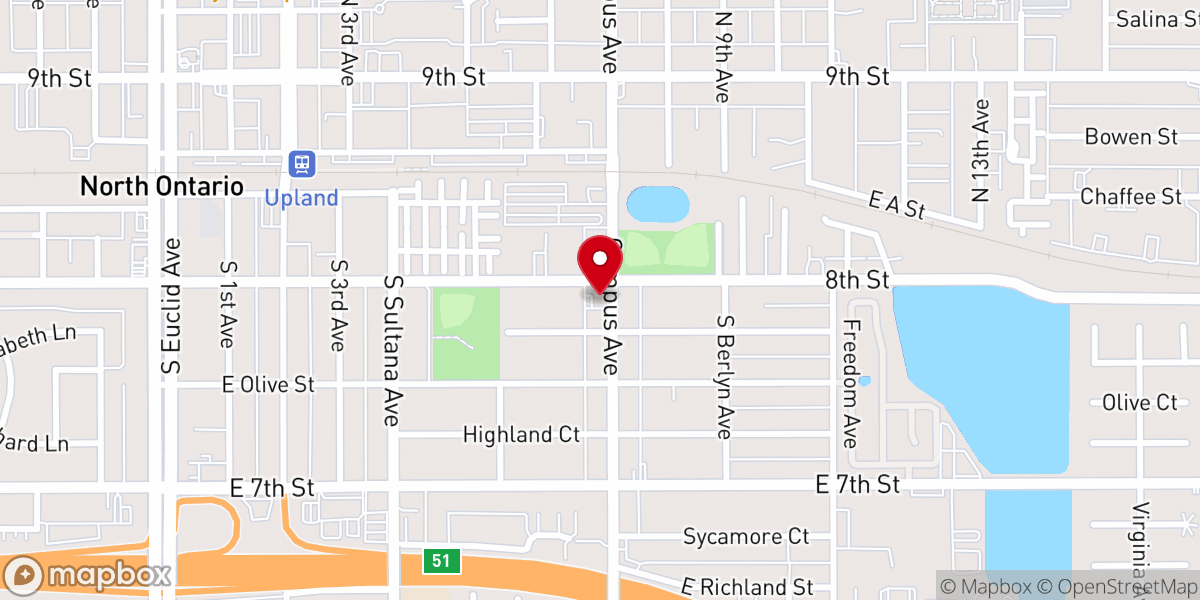 Map showing location of Upland Community Seventh-day Adventist Church