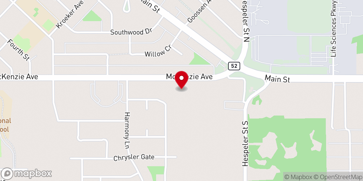 Map showing location of Steinbach Church of God