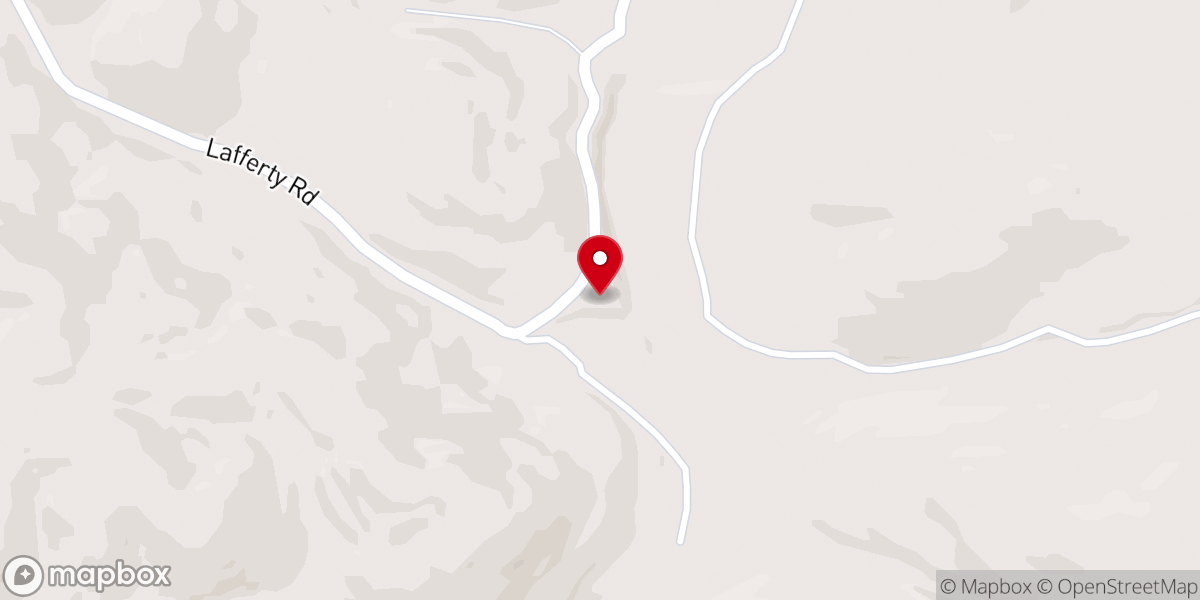 Map showing location of Lafferty Community Church