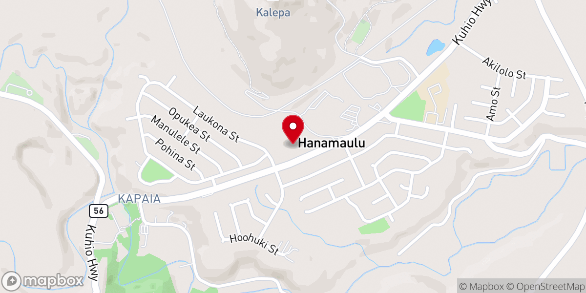 Map showing location of King's Chapel Hanamāʻulu