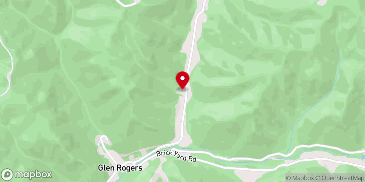 Map showing location of Glen Rogers Community Church