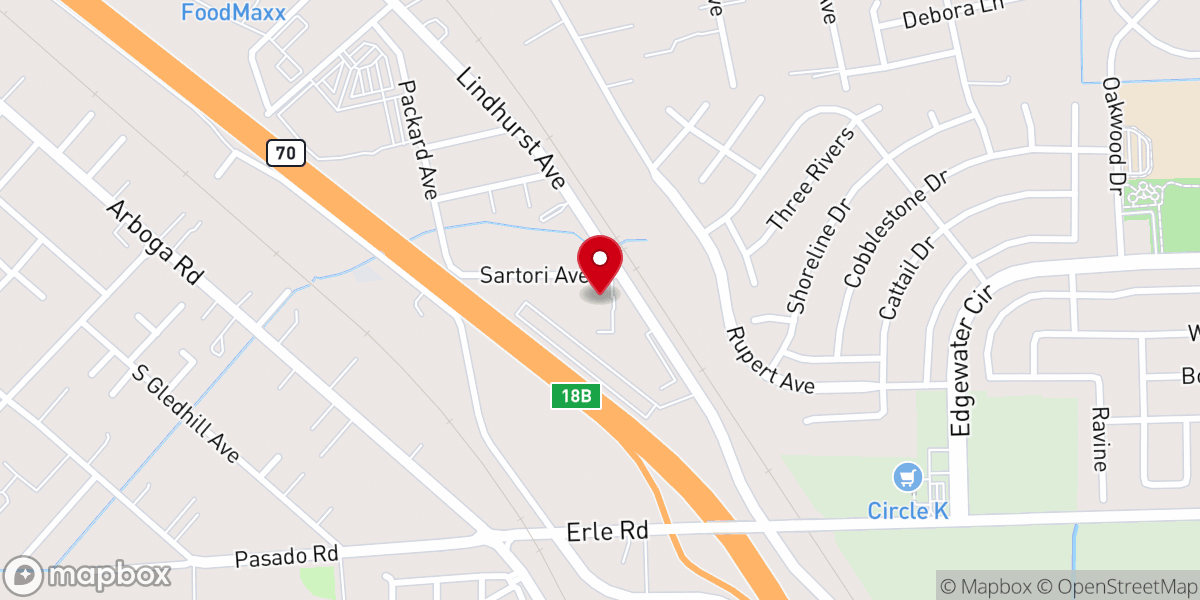 Map showing location of Linda Church of Christ