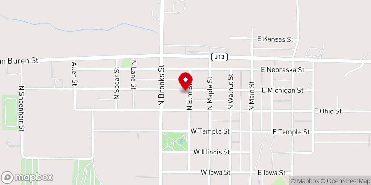 Map showing location of United Presbyterian Church