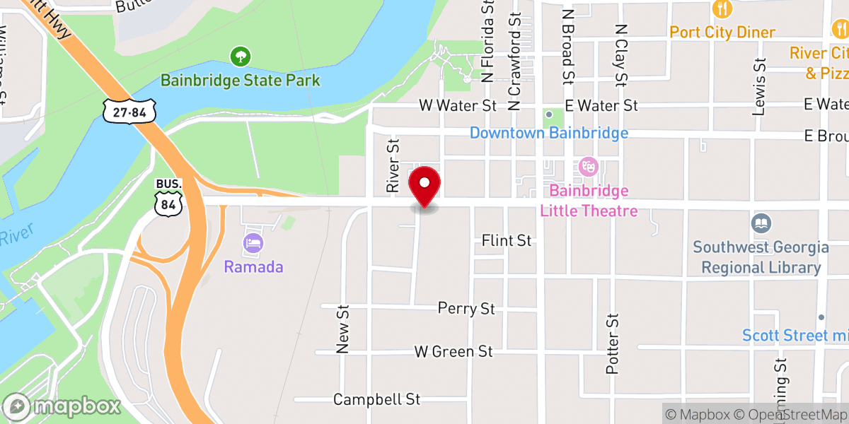 Map showing location of First Church of the Nazarene