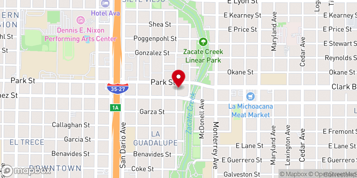 Map showing location of Templo Cristiano Palabra En Accion of Laredo Texas Inc