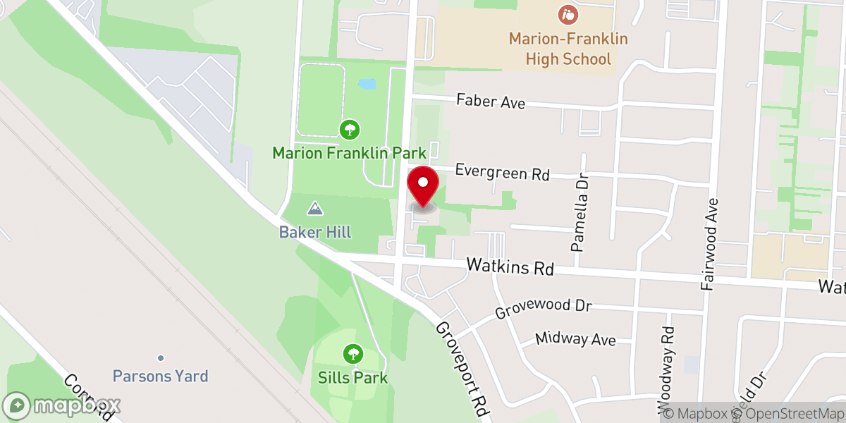 Map showing location of Bethel Temple