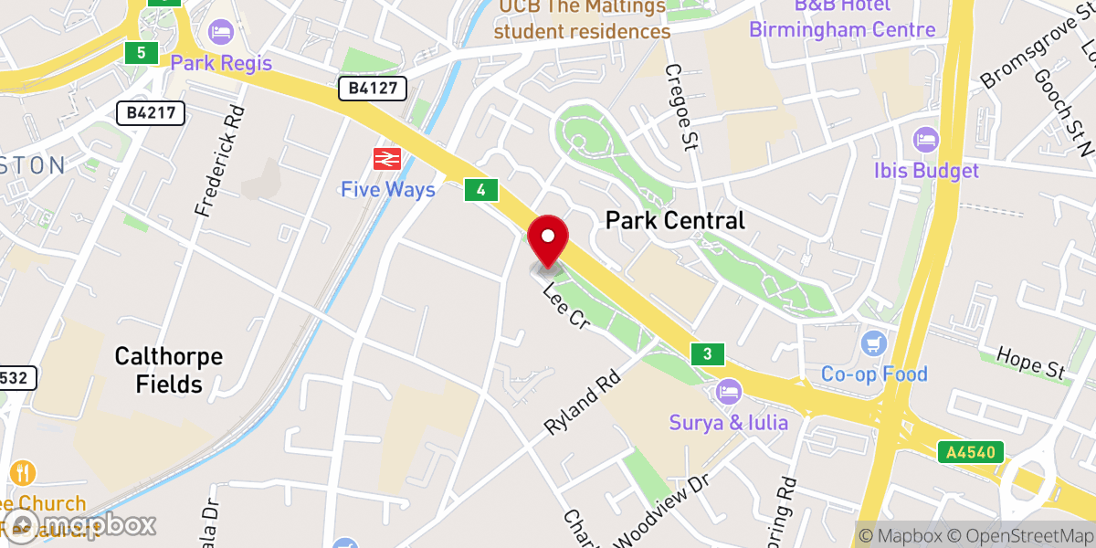 Map showing location of Oasis Church Centre