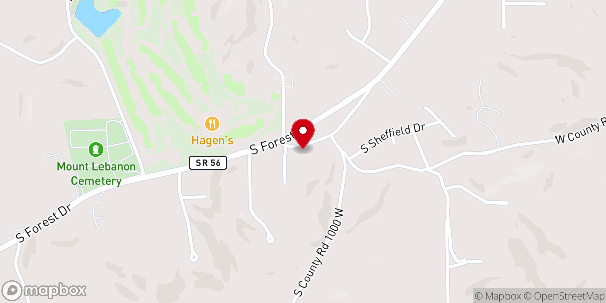 Map showing location of Mount Lebanon Church