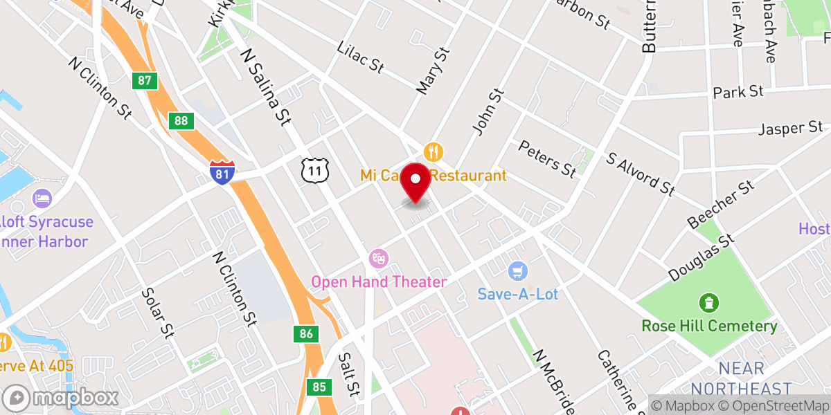 Map showing location of Our Lady of Pompei Church