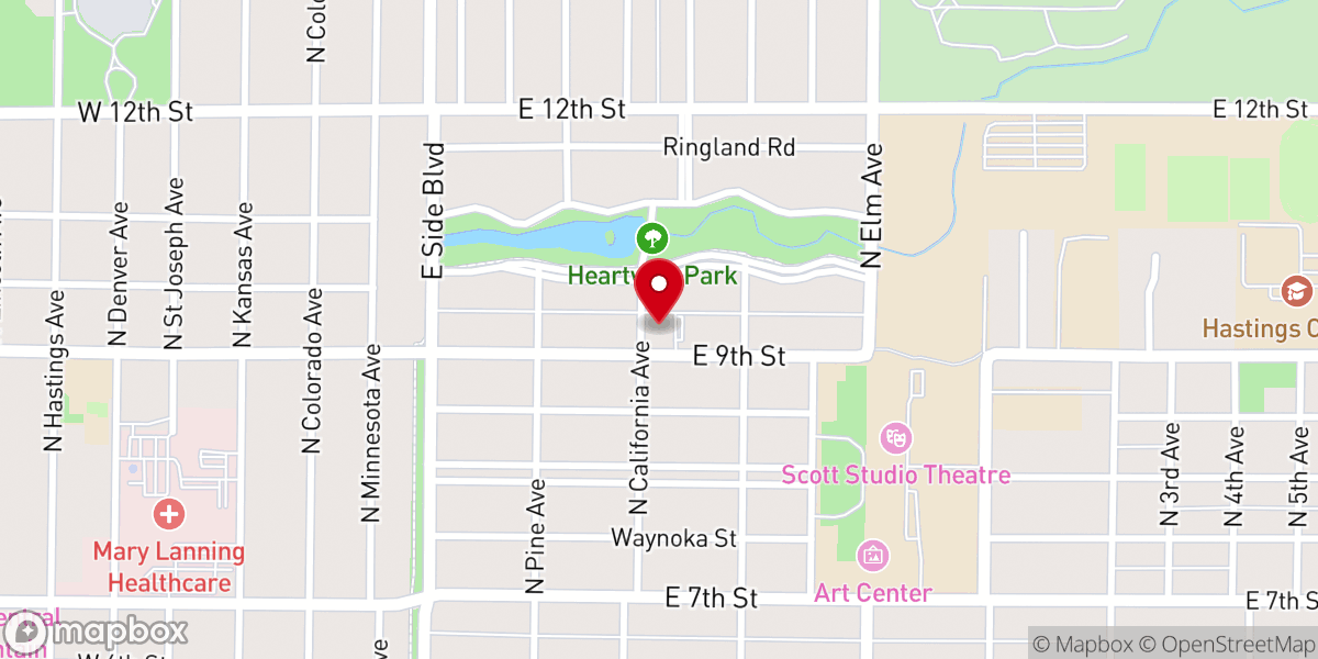 Map showing location of Peace Lutheran Church