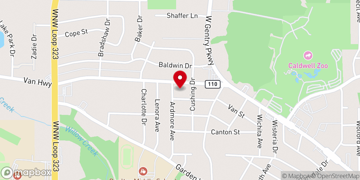 Map showing location of Park Heights Assembly of God