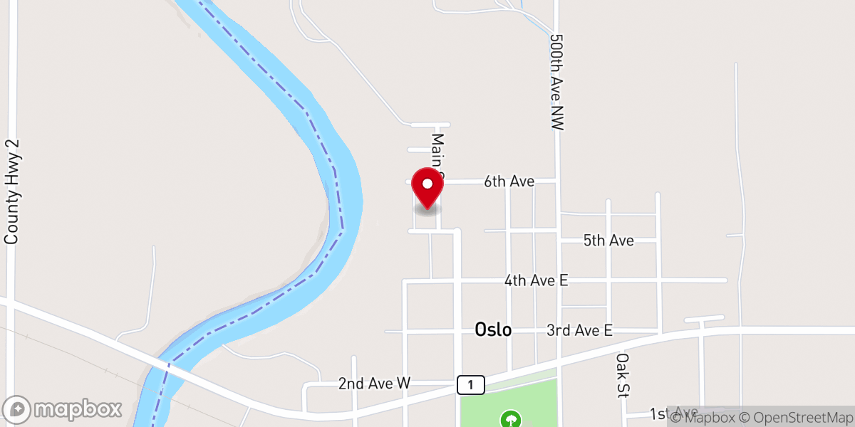 Map showing location of St. Joseph's Catholic Church