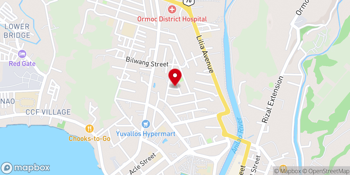 Map showing location of Ormoc City Christian Academy