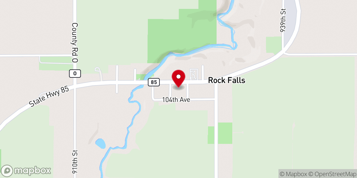 Map showing location of Rock Falls Baptist Church