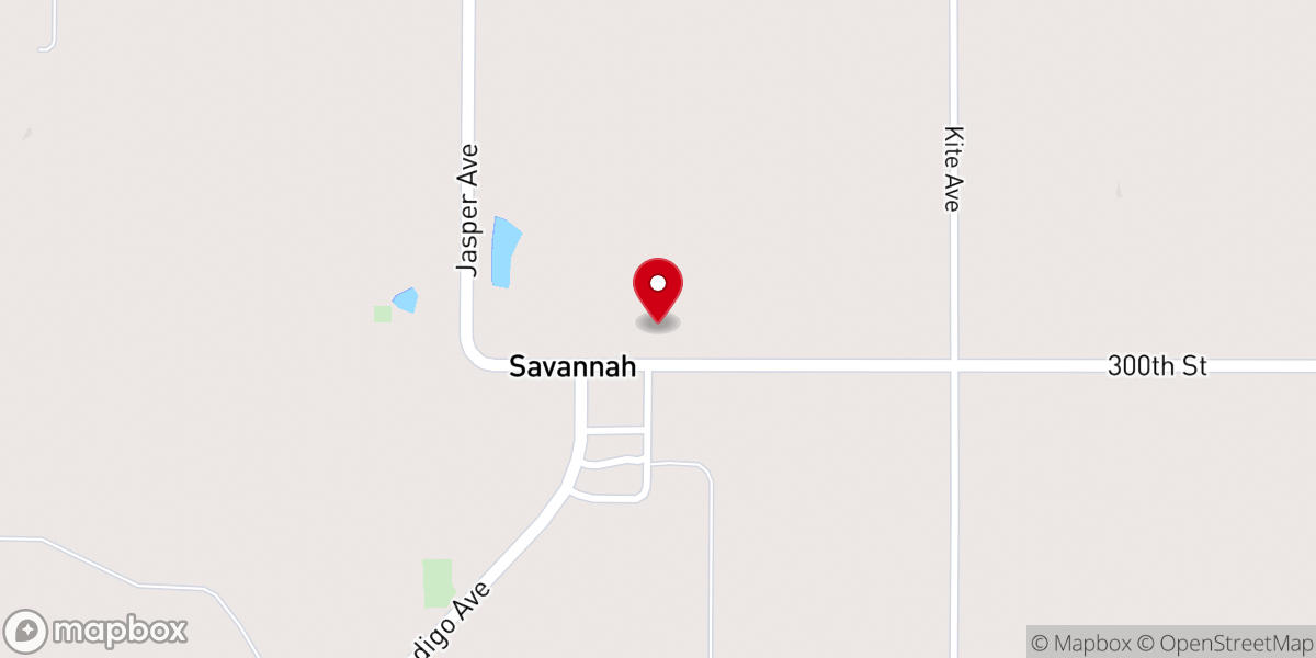 Map showing location of Savannah Church