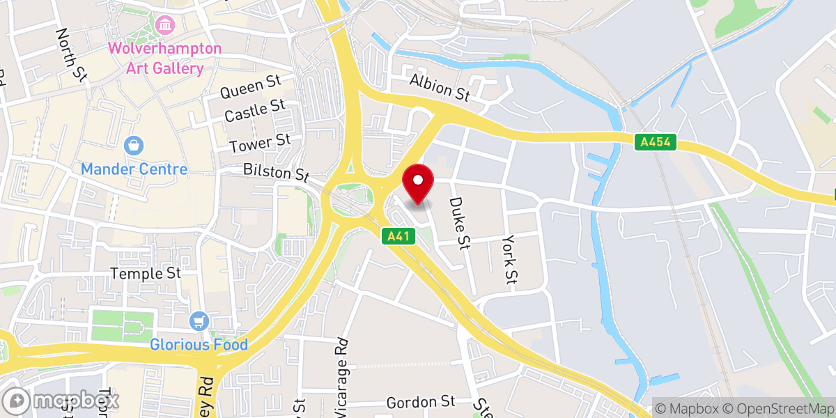 Map showing location of Wolverhampton Central Seventh-day Adventist Church