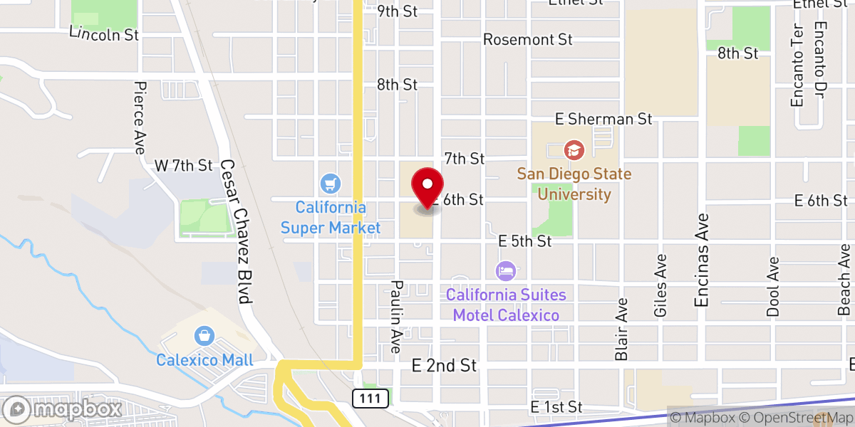 Map showing location of Our Lady of Guadalupe Academy