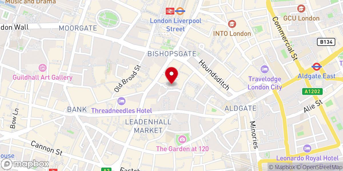 Map showing location of St Helen's Bishopsgate