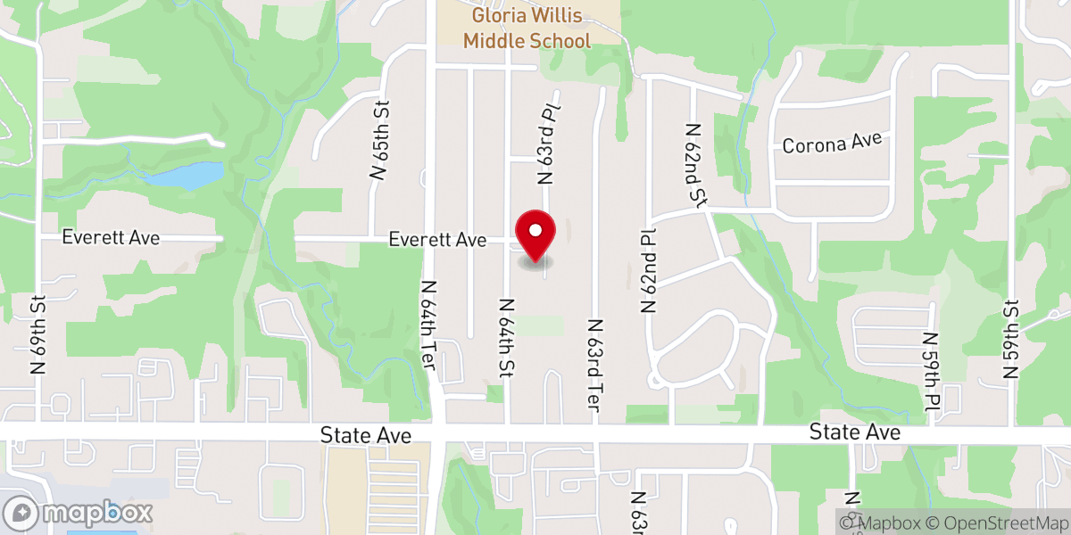Map showing location of Glad Tidings Assembly of God Church