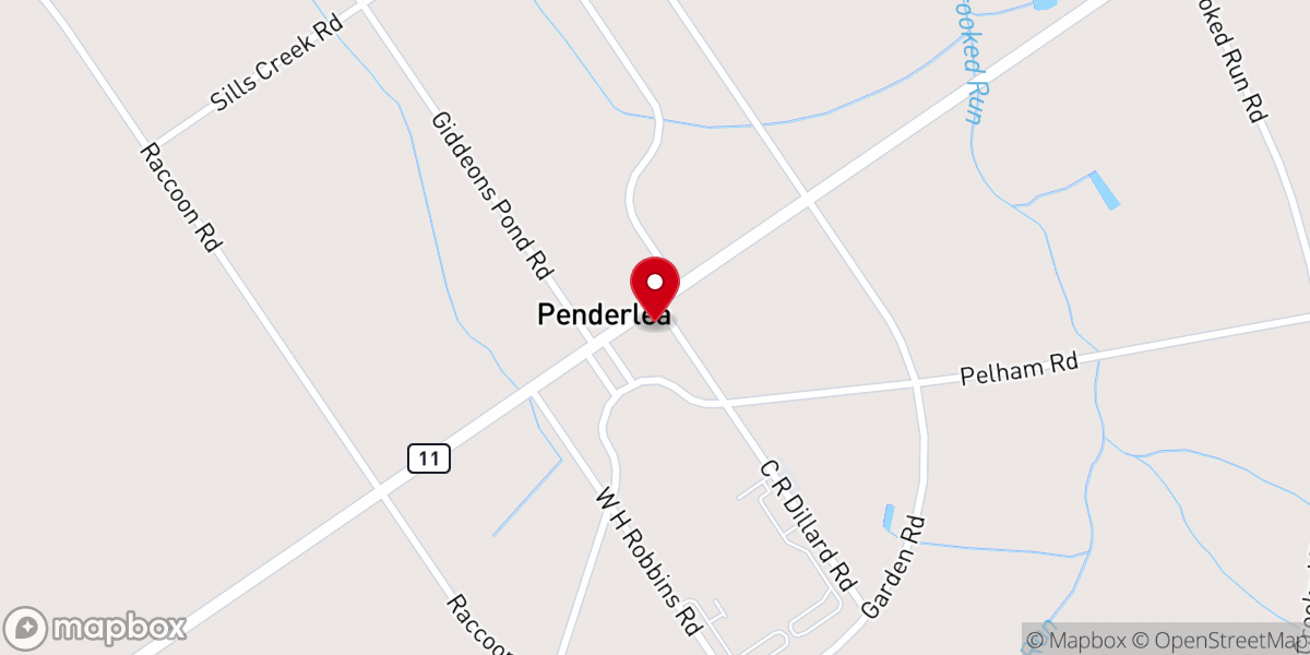 Map showing location of Penderlea Assembly of God Church