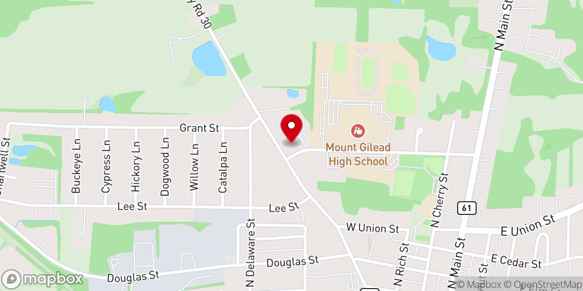 Map showing location of Mt Gilead Church of Christ