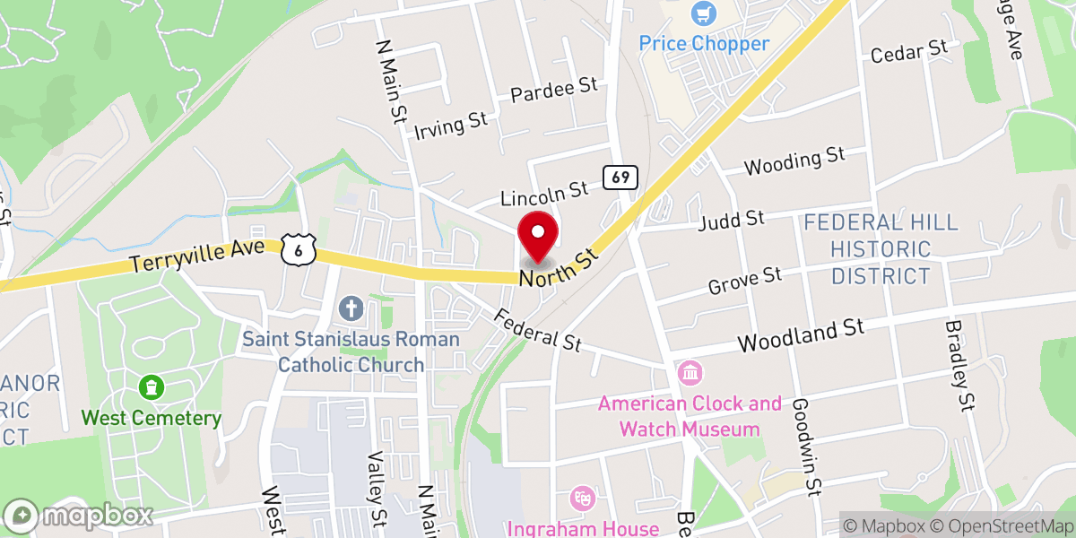 Map showing location of Hubbard Florist