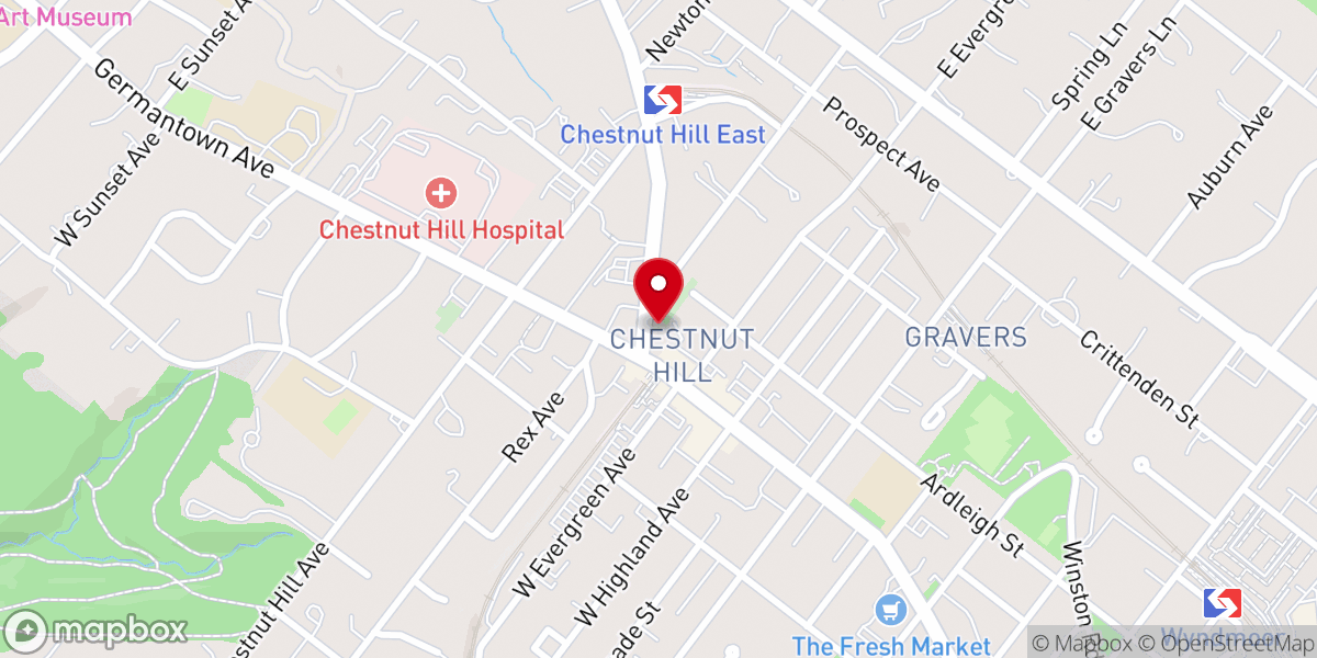Map showing location of Chestnut Hill Baptist Church