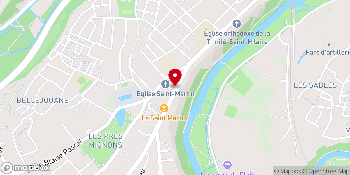 Map showing location of Église Saint-Martin de Poitiers