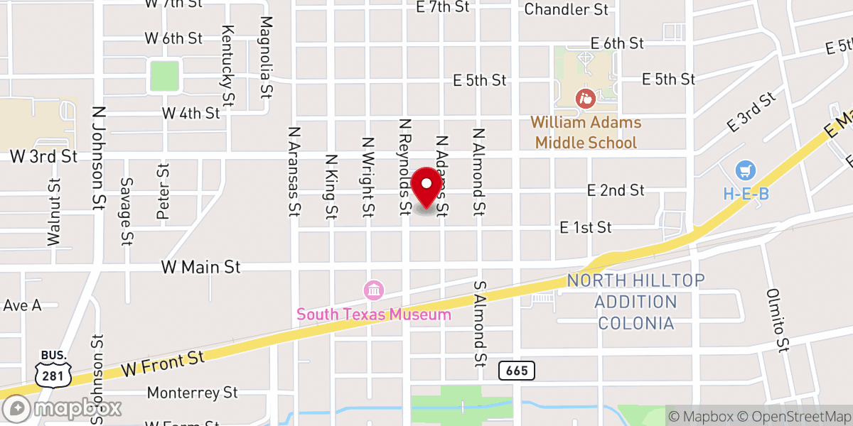 Map showing location of Faith on First