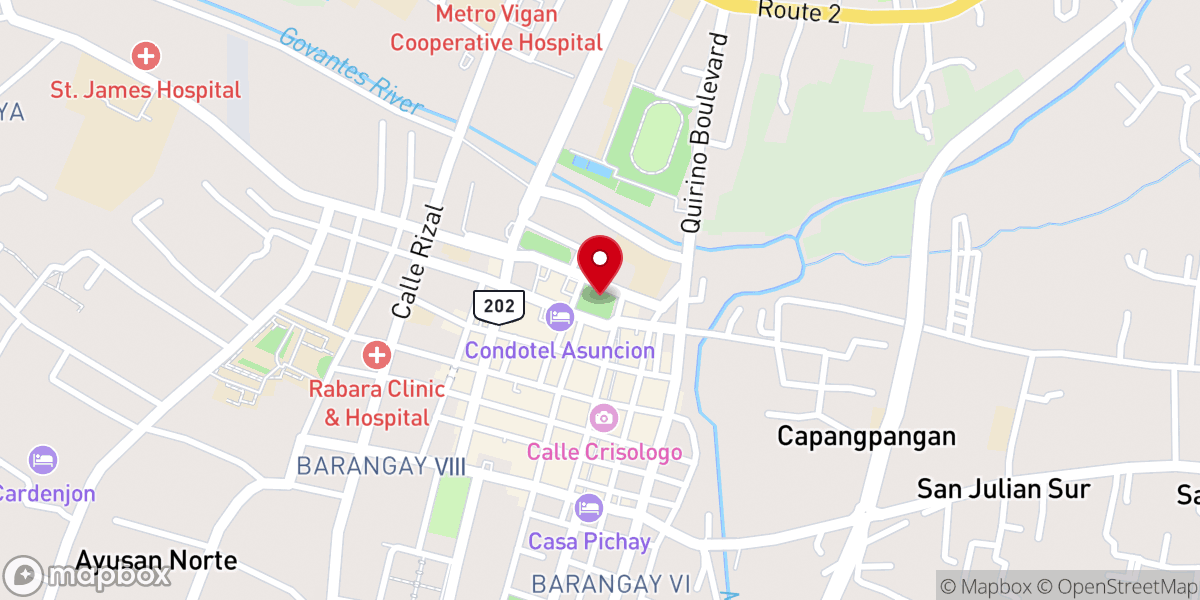 Map showing location of Plaza Padre Jose Burgos
