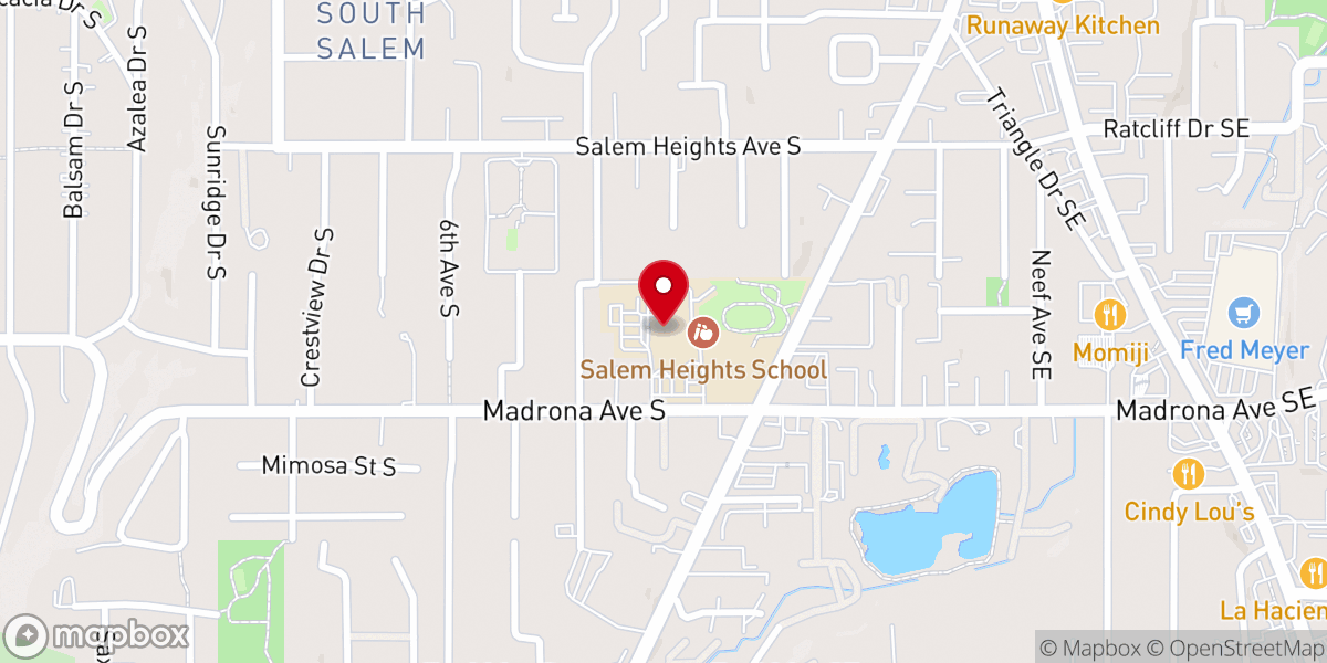 Map showing location of Salem Heights Church