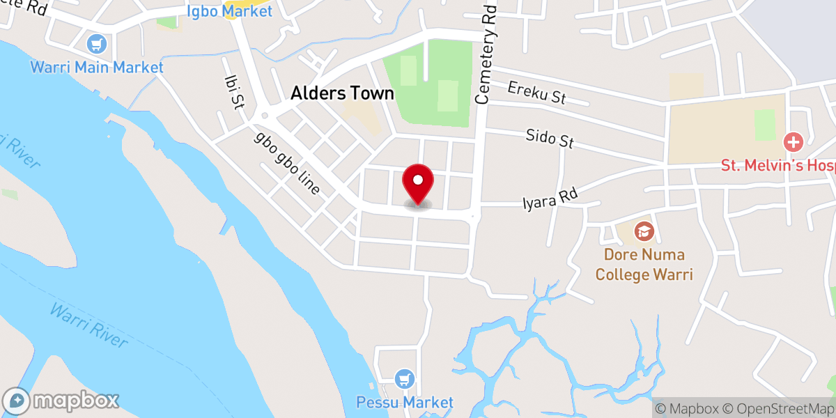 Map showing location of Agape Community Baptist Church
