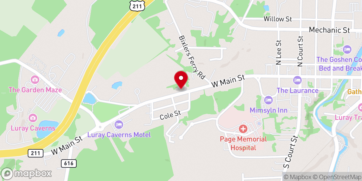 Map showing location of St John Baptist Church