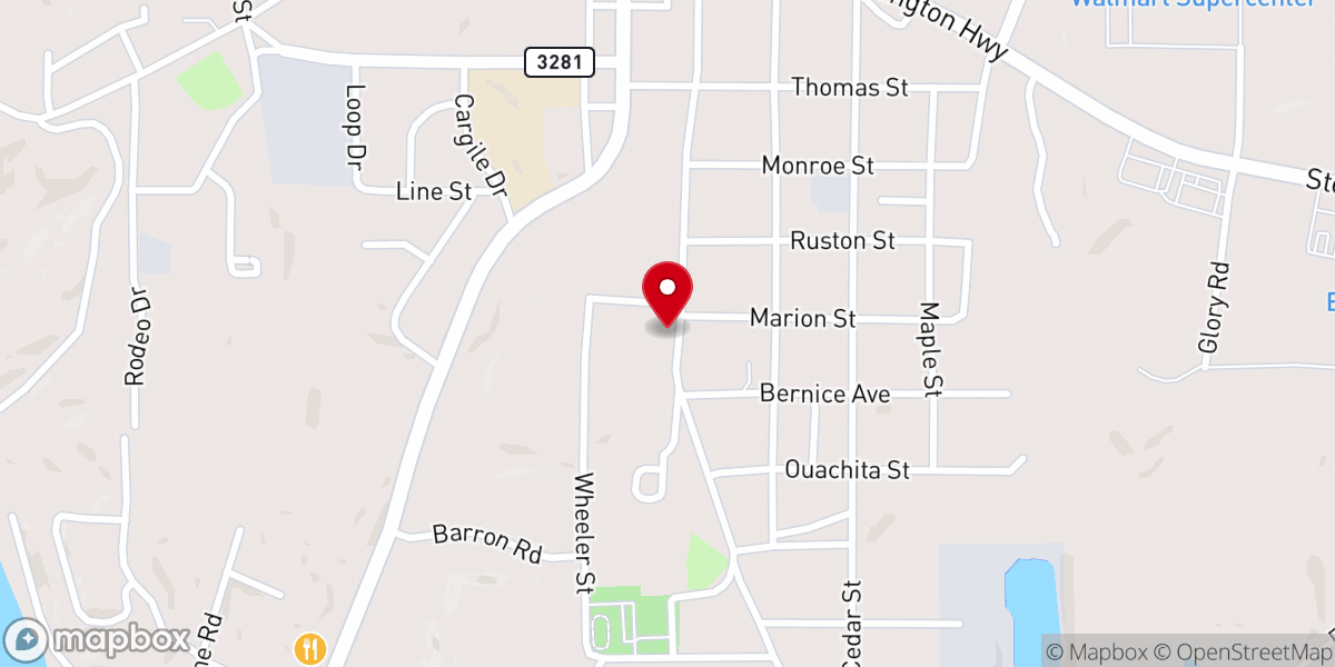 Map showing location of Blooming Grove Baptist