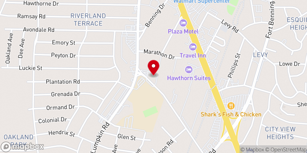 Map showing location of Our Lady of Lourdes Church