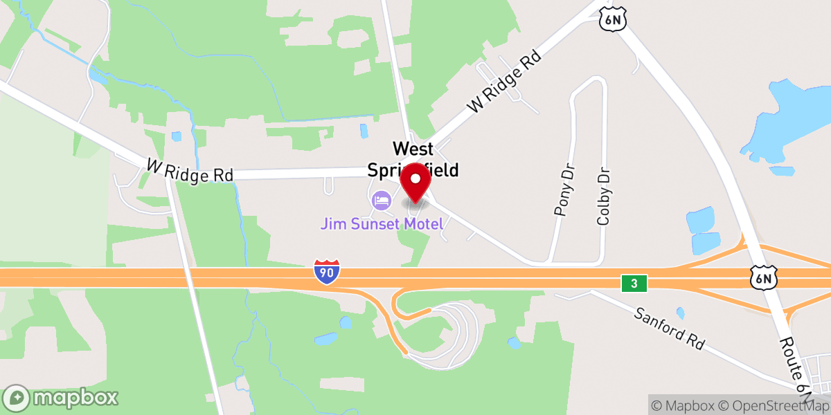 Map showing location of West Springfield United Methodist Church