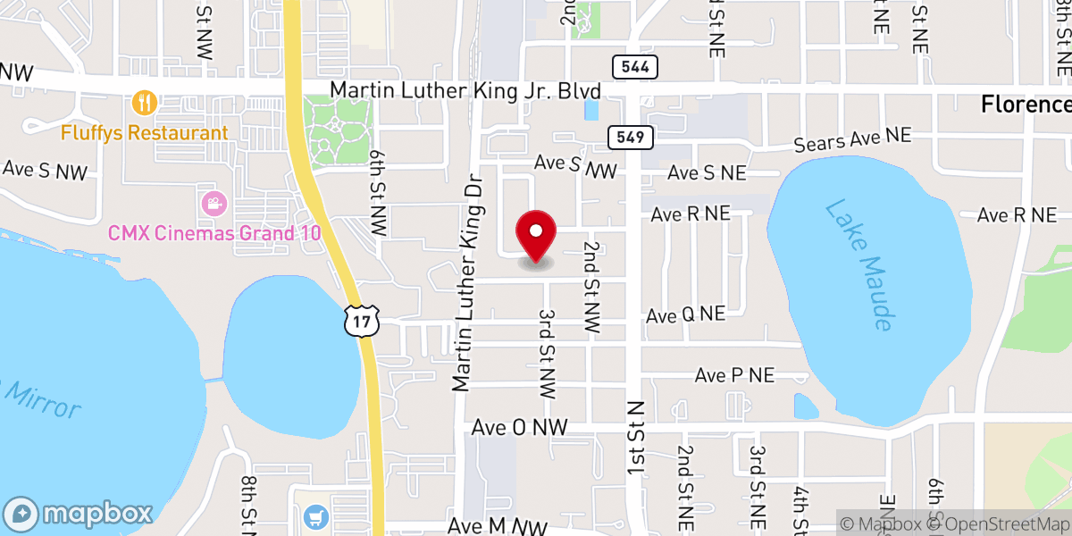 Map showing location of Williams Temple CME Church
