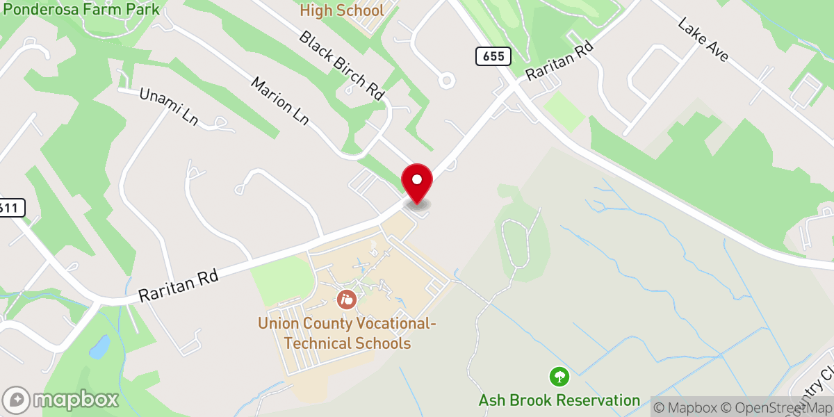 Map showing location of Scotch Plains Christian Church