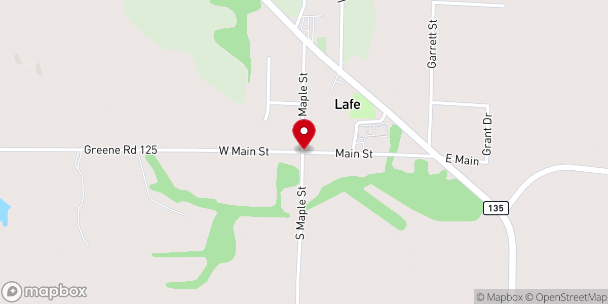Map showing location of Lafe