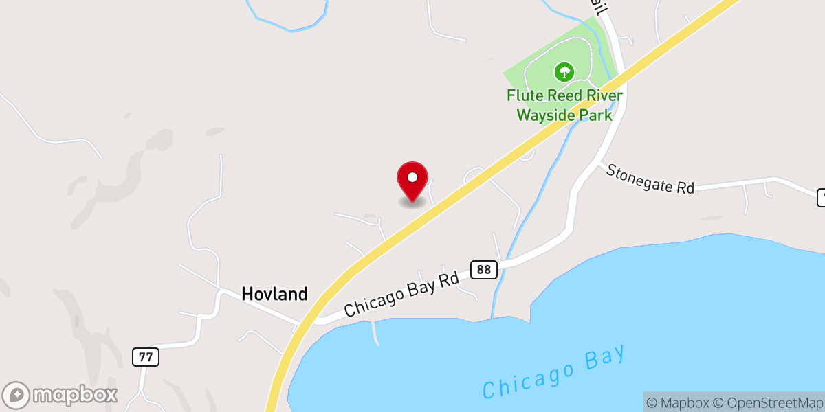 Map showing location of Hovland Art Festival