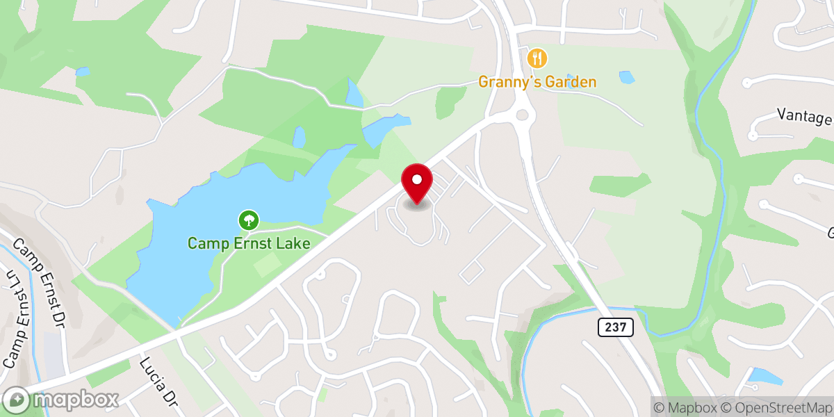 Map showing location of Vineyard Christian Church
